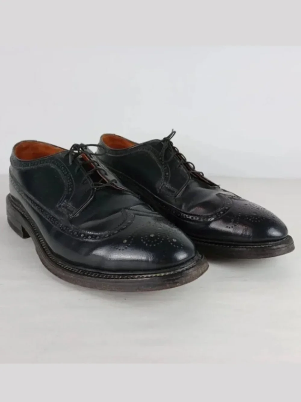 Thom Mcan Du Pont Corfam Men's Size 9 D Black Oxford Dress Lace‎ Up Shoes